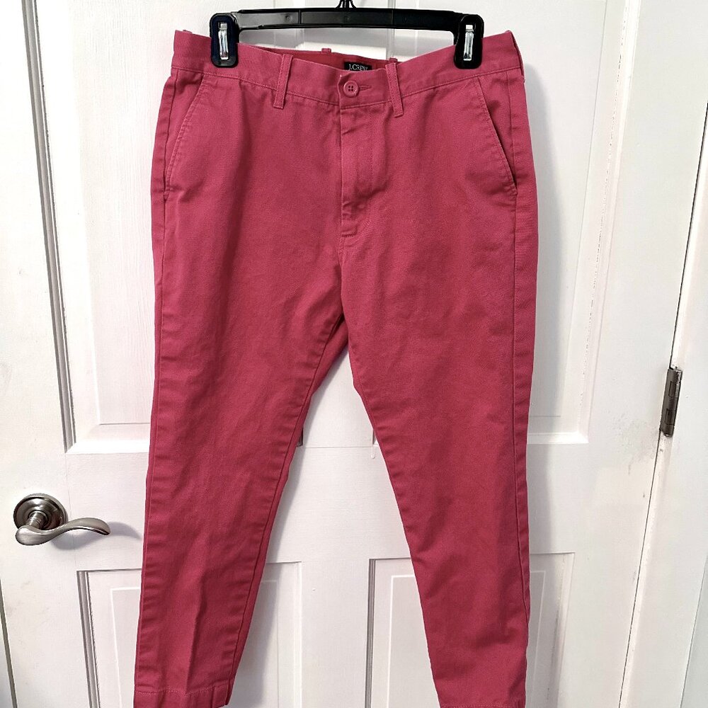 Men's Dark Coral/Salmon Pink/Red J. Crew Khaki Pants